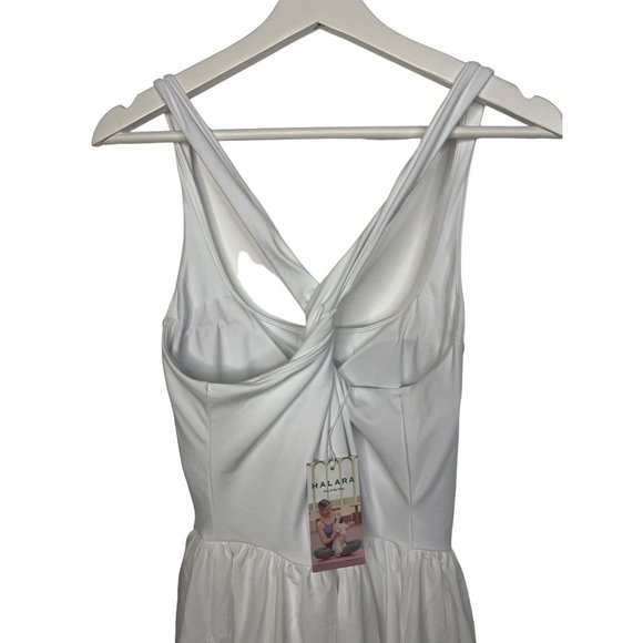 Halara Dress Fit and Flare Mini Short Large Women White Sleeveless Casual Stretc - Picture 9 of 13